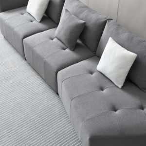 Canapé 3 places incurvé en tissu Teddy, canapé d'angle moderne et confortable pour le salon, la chambre à coucher, le hall de l'hôtel Business Lounge - Product Image 4