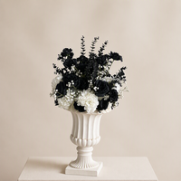 Boule de fleurs artificielle PPS de haute qualité en gypsophile noir de 40 cm pour centre de table de mariage et événements