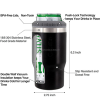 Isolant de canette de bière de vin isolé sous vide, refroidisseur de canette en acier inoxydable de qualité supérieure Offre Spéciale 12oz à Double paroi 4 en 1 toutes saisons