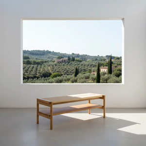 Banco de madera Aoi, hecho de madera maciza con una elegancia natural, perfecto para espacios modernos y comodidad diaria. - Product Image 1