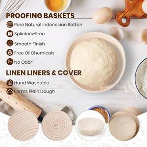 Orange Colors Bread Baking Supplies Wide Mouth Sourdough Starter <b>Jar</b> Kit Sourdough Proofing Basket for Sourdough - Product Image 2
