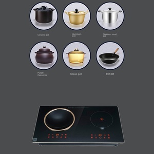 Cocina de inducción eléctrica de 2 quemadores, nuevo diseño, carcasa de acero inoxidable, placa de cocina integrada, placa de inducción de cerámica, batería - Product Image 2