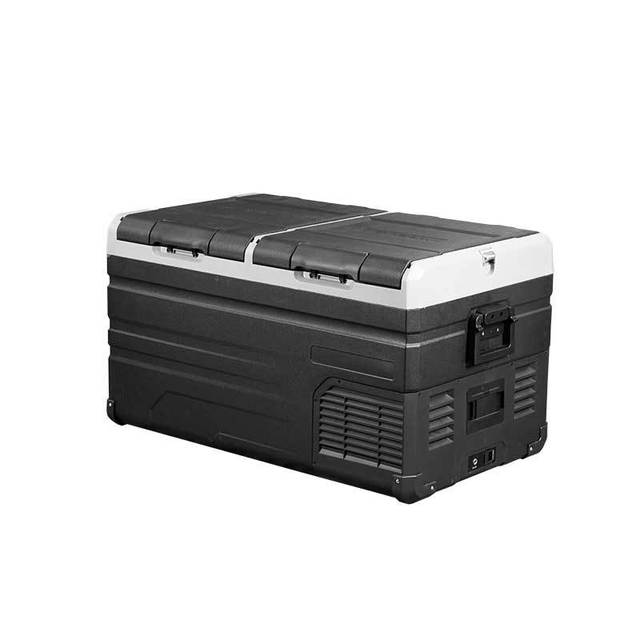 Rechargeable Battery Car Fridge 38L 48L 58L DC 12V-24V AC 100V-240V Travel Cooler Solar Compressor Freezer Dual-Zone Wheels