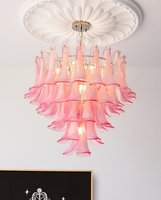 Lustre LED en verre nuage de style Murano, taille moyenne, pour villa, salon, chambre à coucher