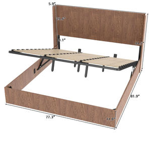 Cadre de lit king-size en bois de chêne massif, artisanal et moderne, avec fonction réglable, style luxueux et confortable pour chambre à coucher - Product Image 6