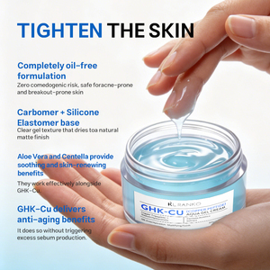 Crème gel aqueux au peptide de cuivre GHK-Cu, marque privée OEM, sans huile, fini mat, <span class=keywords><strong>hydratant</strong></span> pour le <span class=keywords><strong>visage</strong></span>, anti-âge, fabricant de produits de soin de la peau - Product Image 3