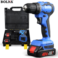 Perceuse à percussion sans fil 21V avec moteur sans balais, batterie Li-ion 2Ah, vitesse variable, réversible, couple maximal de 35N.m