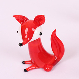 Red Blown Glass <strong>Fox</strong> Statue <strong>Figurine</strong> Miniature Animal Art Sculpture for Home Table Decor or Gifts Technique Lampworking - Product Image 2