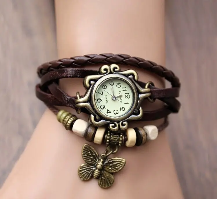 Retro Butterfly Bracelet Hand Skin Fashion Ladies Quartz Watch Students Watch Children Watch