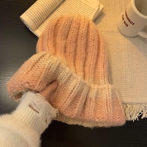Bonnet tricoté dégradé pour femme, style asiatique, ample et extensible, pliable, gris, pour l'automne et l'hiver - Product Image 5