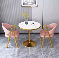 Petite table ronde pour la maison, table basse pour balcon, table de réception de bureau, table de négociation avec 2 chaises