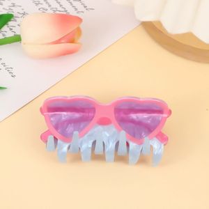Barrettes à cheveux en acrylique rose imprimées avec des motifs de <span class=keywords><strong>chien</strong></span>, de <span class=keywords><strong>livre</strong></span>, de chapeau et de lunettes de soleil pour filles, taille moyenne, accessoires mignons et adorables - Product Image 6
