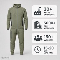 Ensemble de survêtement 2 pièces pour homme en nylon, veste zippée à col montant et pantalon de jogging color block avec passepoil contrastant, personnalisable en usine