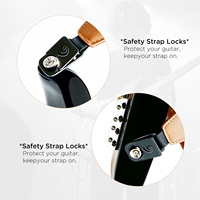 Sangle de guitare professionnelle à verrouillage automatique, sangle d'épaule large rembourrée avec coussin d'air 3D pour guitare électrique, acoustique et basse