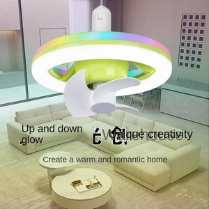 Dimmable E27 Base Petit Ventilateur de Plafond avec Corps en Verre Télécommande Moteur AC/DC pour Garage Salle de Bains Chambre ou Petit Espace - Product Image 2