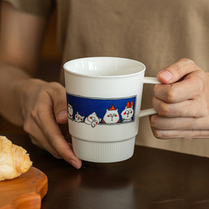 Cartoon Ceramic Coffee Mug Breakfast Milk Cup Cute Mugs with Animal Printed - Product Image 4