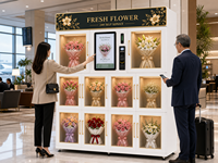 Máquina Expendedora de Flores Frescas Comercial de 10 Puertas, Gabinete Refrigerado Inteligente para Venta de Flores, Kiosco de Autoservicio 24/7
