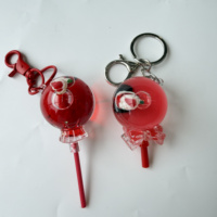 Porte-clés en acrylique avec élément Père Noël, pendentif décoratif sur le thème de Noël, cadeau promotionnel personnalisé, ornement en forme de sucette