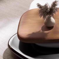 Table basse rotative en bois, design moderne, mobilier de salon, utilisation hôtelière, table à thé ovale