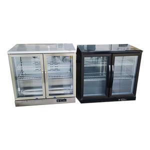 0.9m Haute Qualité Portable Mini Bar Blanc Réfrigérateur Double <span class=keywords><strong>Verre</strong></span> Porte Pivotante Bar Réfrigérateur LED Lumière pour Hôtel - Product Image 5