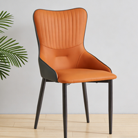 Chaise en fer rembourrée multi-usages avec coussin en cuir, structure robuste, idéale pour la maison, la cuisine, le balcon, le salon de thé, le bureau, la salle à manger
