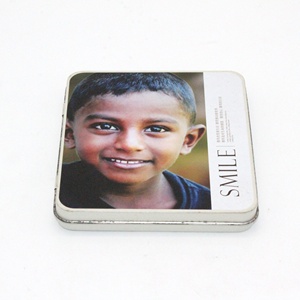 supply customized logo tinplate square shape metal cigar for packing cigarette tin with hinge for cigar tube packing tin box