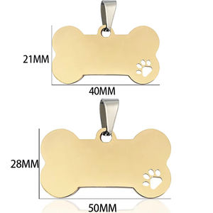 Üretici özel kişiselleştirilmiş boş Metal paslanmaz çelik anahtar zincirleri kolye kolye gravür için Pet kimlik etiketleri köpek etiketi - Product Image 3