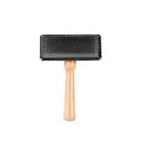 Brosse à poils pour animaux de compagnie, chiens et chats, avec picots en acier inoxydable et en bois, peigne professionnel pour poils longs, écologique, bleu