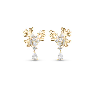 14k Gold Coral Diamond Drop Earrings Summer Handmade Sea Earrings Luxury Gold Plated Earrings Sterling Silver Earrings Jewellery - Product Image 1