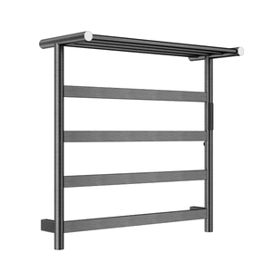 Electrically Drying Rack <strong>Rails</strong> Heated <strong>Towel</strong> Rack Stainless Steel Round Wall Warmer with Built-in <strong>Timer</strong> and Plug in Type - Product Image 2