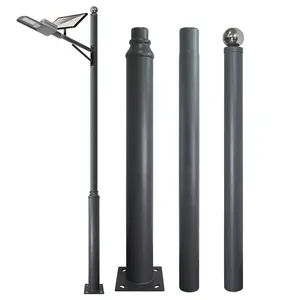 Split Type lamp post 6M outdoor street light pole grey Steel metal rod solar Courtyard lamp post Garden lighting bracket