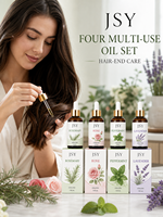Set Minyak Multiguna Private Label 4 in 1 118mL Rosemary Rose Peppermint Lavender untuk Tubuh, Rambut, dan Pijat OEM Produsen Kustom Grosir