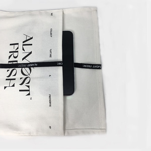 Custom Printed Logo Canvas Ribbon <b>Envelope</b> Cotton Dust Bag White Beige Jewelry <b>Gift</b> Packaging Organic Cotton <b>Envelope</b> Pouch - Product Image 6