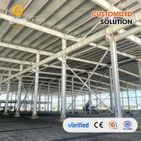 Structure en acier modulaire galvanisée résistante aux intempéries, entrepôt préfabriqué en métal pour le stockage d'équipements de camping saisonniers
