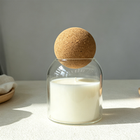 Vente en gros de petits pots à bougies en verre avec couvercle en bois, pots à bougies en verre personnalisés, pots à bougies de luxe vides