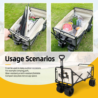 Chariot de transport pliable en acier à quatre roues pour enfants, idéal pour les sorties, le shopping, les pique-niques, la plage et le camping, OEM Kaki