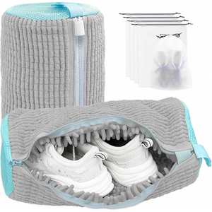 Lot de 2 sacs de lavage pour chaussures pour machine à laver, sacs de lavage pour lave-linge et sèche-linge, les fibres moelleuses assurent un nettoyage à 360° - Product Image 1