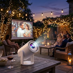Cheapest portable projector <b>Wireless</b> outdoor projector Android 14 smart mini 4K portable projector Outdoor Slide Projector - Product Image 1