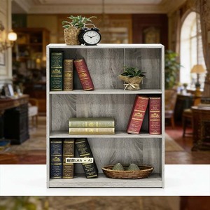 Libreria Moderna a 3 Ripiani in Legno Massello Regolabile, Scaffale Aperto <span class=keywords><strong>per</strong></span> Organizzazione <span class=keywords><strong>Casa</strong></span> e Ufficio - Product Image 3