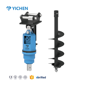 Tarière en acier allié de 2000 Nm avec moteur et engrenage pour excavatrices de 0,5 à 2 tonnes - Accessoire de construction civile/ingénierie - Product Image 1