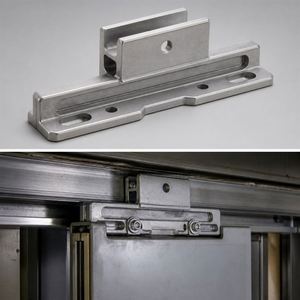 Pièces de précision en alliage d'aluminium moulé sous pression AlSi9Cu3 personnalisées de la marque YF, mécanisme de liaison de porte d'ascenseur, composants OEM, Guangdong - Product Image 4