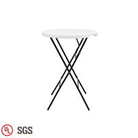 Table ronde pliante en plastique pour jardin, blanche, table à cocktail pliante pour l'extérieur, vente chaude