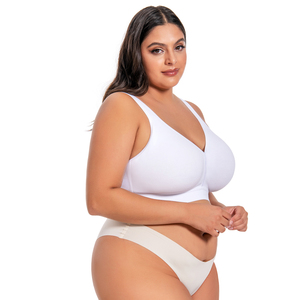 女性のためのOEMカスタムメイドファブリックカップパッド入りワイヤレスコットンブラセクシーな腕立て伏せプラスサイズフルカバレッジラージカップサイズ - Product Image 6