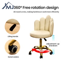 Tabouret pivotant réglable en cuir pour salon de coiffure, maquillage, esthétique
