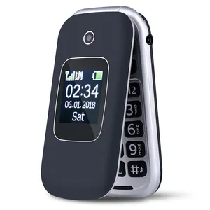 Flip phone gsm doppio schermo cellulare grande tastiera e batteria grande telefoni cellulari senior in vendita