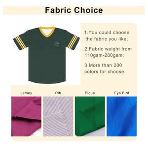 Summer High Quality Custom Puff Printing Stripe Patchwork Sports Tshirt Quick Dry <b>V</b>-<b>Neck</b> Men's Mesh Baseball <b>Oversized</b> <b>T</b>-<b>shirt</b> - Product Image 2