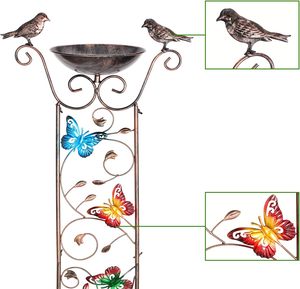 Freistehende Großhandel Eisen Vogel Bad Garten Spalier Kletter pflanzen <span class=keywords><strong>Outdoor</strong></span> Dekorative Schmetterlinge Abnehmbare Schüssel Hand gefertigt - Product Image 6