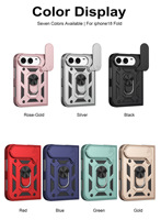 Coques de téléphone portable de style fenêtre pour iPhone Duo 2026 avec protection coulissante de l'appareil photo, support magnétique et coque arrière antichoc