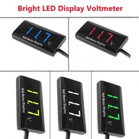 Voltmeter Digital layar LED Mini, detektor Voltmeter penguji perlindungan koneksi balik 12V untuk mobil dan motor