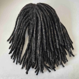 Prothèse capillaire grise brésilienne pour hommes, 10 pouces, couleur <span class=keywords><strong>gris</strong></span> poivre et sel 1b10, dreadlocks, toupet en dentelle HD pour hommes - Product Image 6